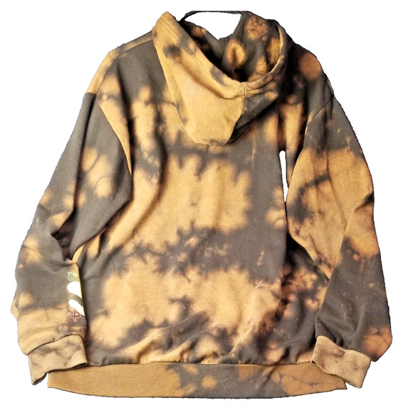 Richie Rich Hoodie Men Med Brown Black Graphic Pullover Tie Dye Drawstring Skate - Picture 4 of 9